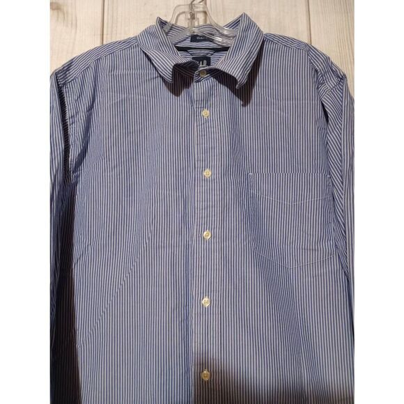 Gap Shirt Men's Extra Large Blue Button Front Long Sleeve - Picture 3 of 8
